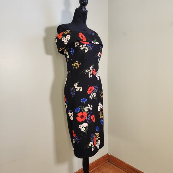 CALVIN KLEIN Floral Off the Shoulder Dress, Size 8 - Picture 6 of 15